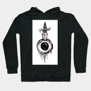 Eyeball, punk pen and ink design , tattoo inspired Hoodie